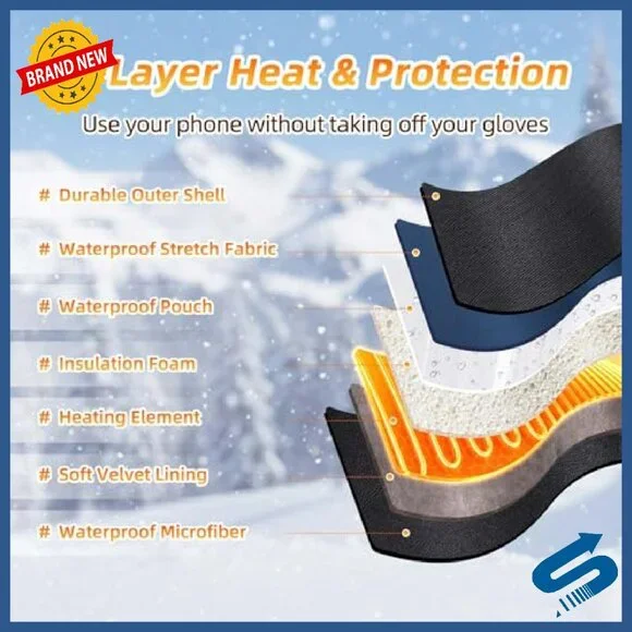 Heated Gloves Small Fast Heat Rechargeable Waterproof Touchscreen Skiing